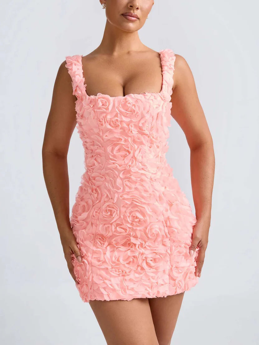 3D Floral Mini Dress