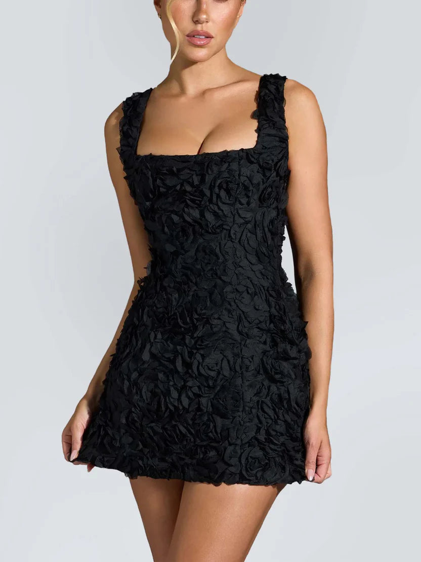 3D Floral Mini Dress