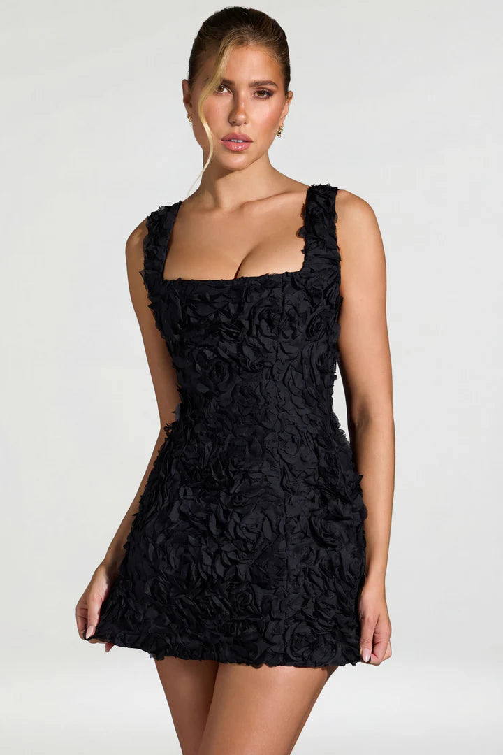 3D Floral Mini Dress