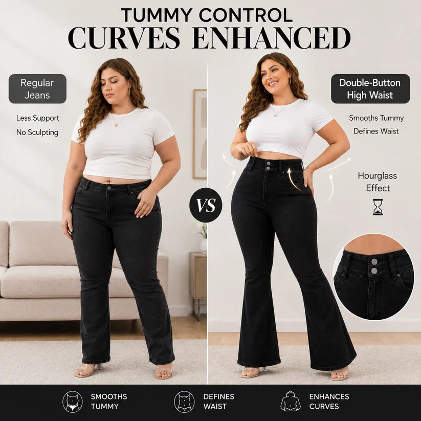 🔥 Curves Sculpting Butt Lifter Bell Bottoms – Casual & Party Stretch Jeans 💃