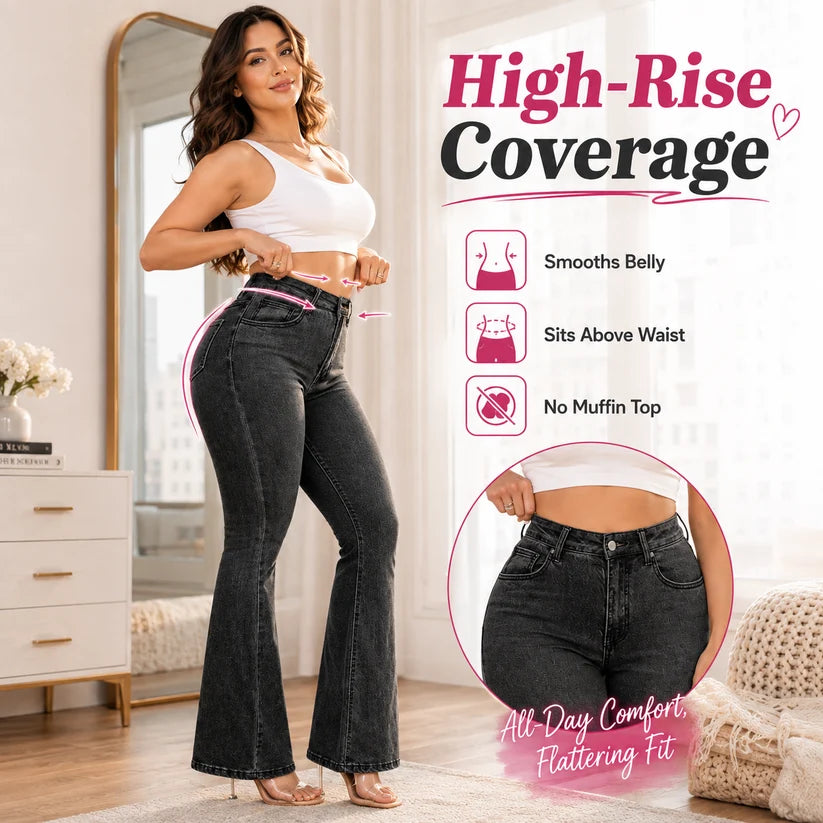 🔥 Curves Sculpting Butt Lifter Bell Bottoms – Casual & Party Stretch Jeans 💃