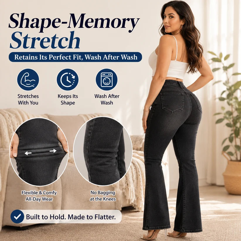 🔥 Curves Sculpting Butt Lifter Bell Bottoms – Casual & Party Stretch Jeans 💃