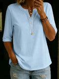 🔥 ClassicHenley Collar 100% Cotton T-shirt